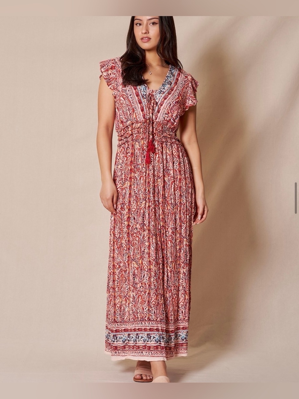Sivana “Viola” Ruffle Sleeve Maxi Dress